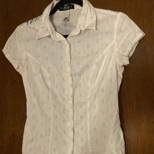 Avril Lavigne Abbey Dawn Vintage Y2K skull button down shirt